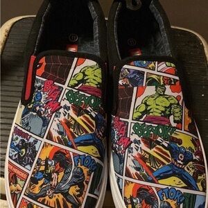 Men’s Collectible Marvel Super Heroes Comic Book Slip-On Shoes by Marvel (Rare)